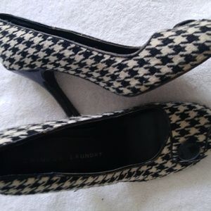 Black and white checkered heels